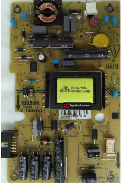 17IPS61-3, V.1 160913, 23143634, VESTEL, POWER BOARD, BESLEME KARTI